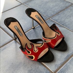 Prada flame fire heels